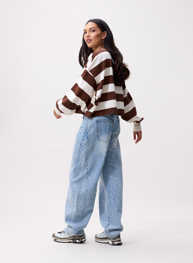 Catwalk junkie oversized striped long sleeve rocky road