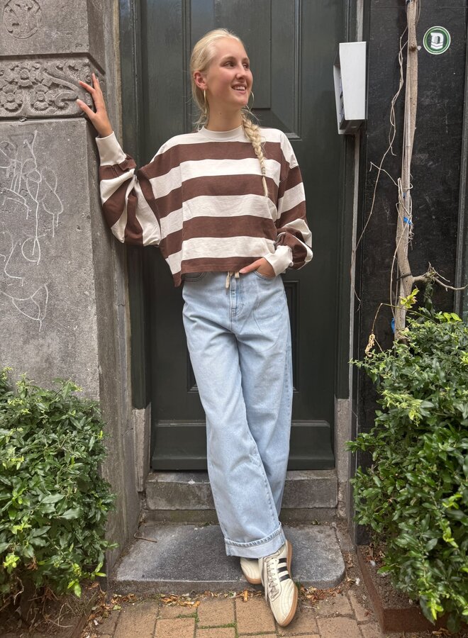 Catwalk junkie oversized striped long sleeve rocky road