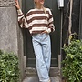 Catwalk junkie oversized striped long sleeve rocky road