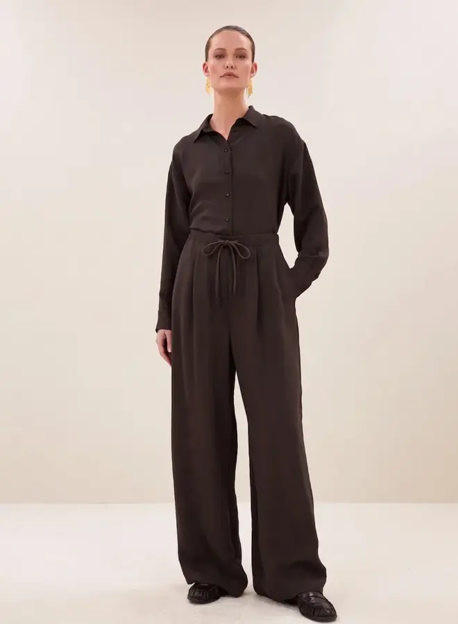 By Bar pelle pinstripe pants brown