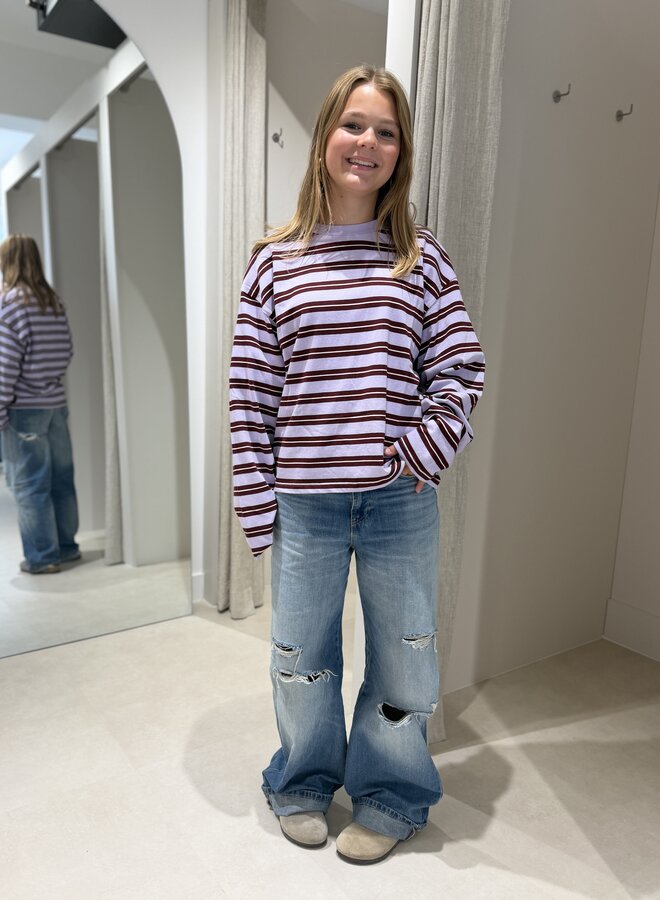 Catwalk junkie striped long sleeve lavender frost