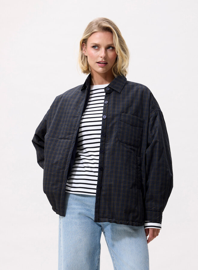Catwalk Junkie padded check jacket navy