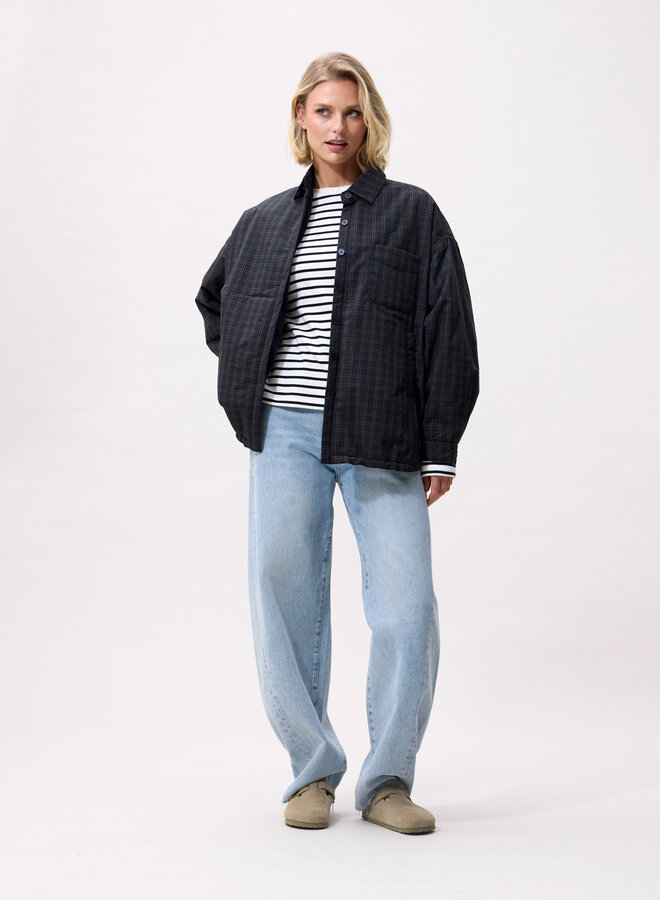 Catwalk Junkie padded check jacket navy