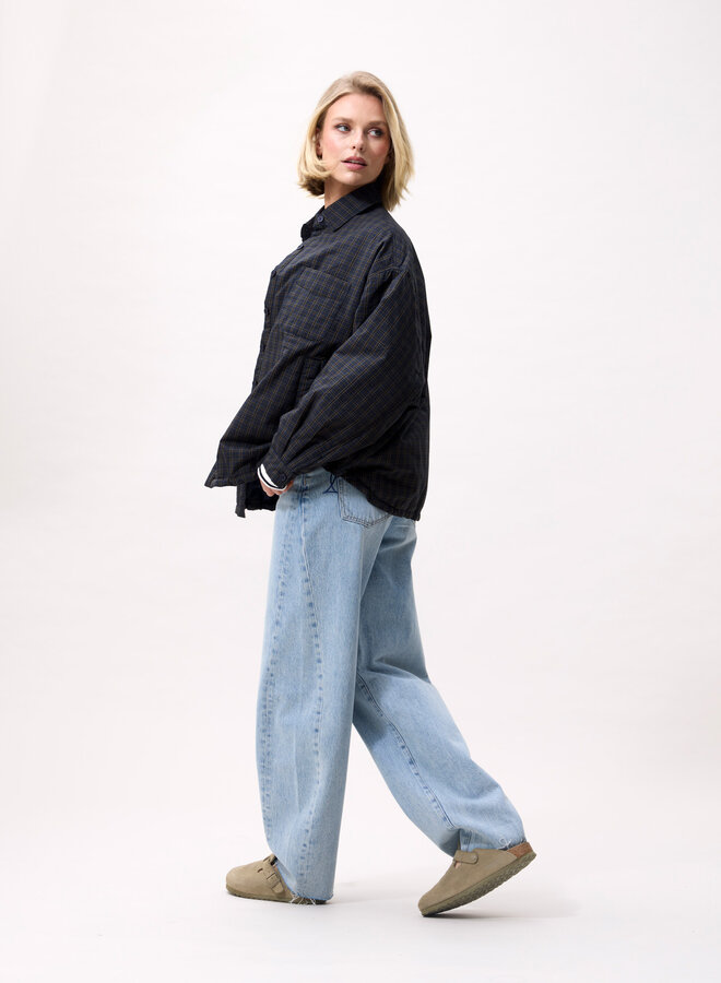 Catwalk Junkie padded check jacket navy