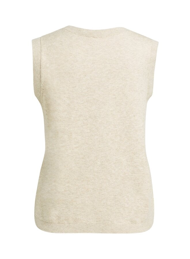 Yaya gebreide spencer met knopen light beige