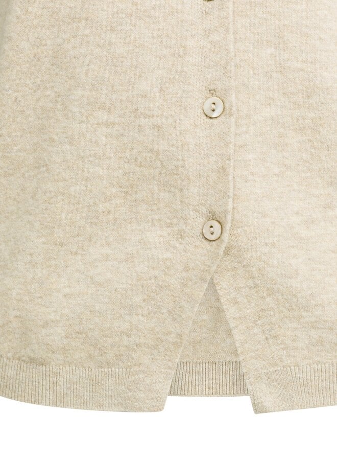 Yaya gebreide spencer met knopen light beige