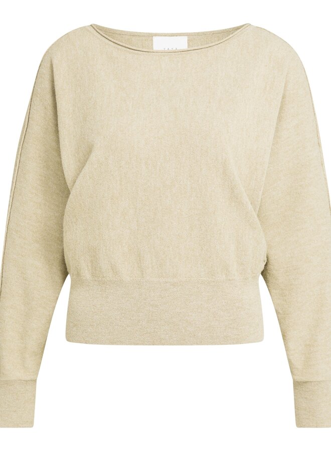 Yaya trui met boothals olive gray