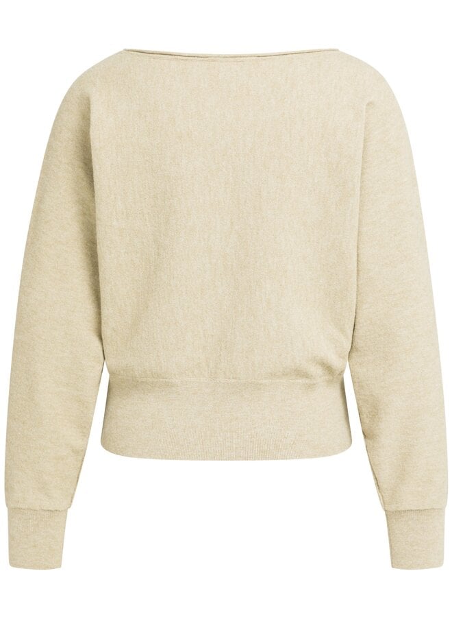 Yaya trui met boothals olive gray