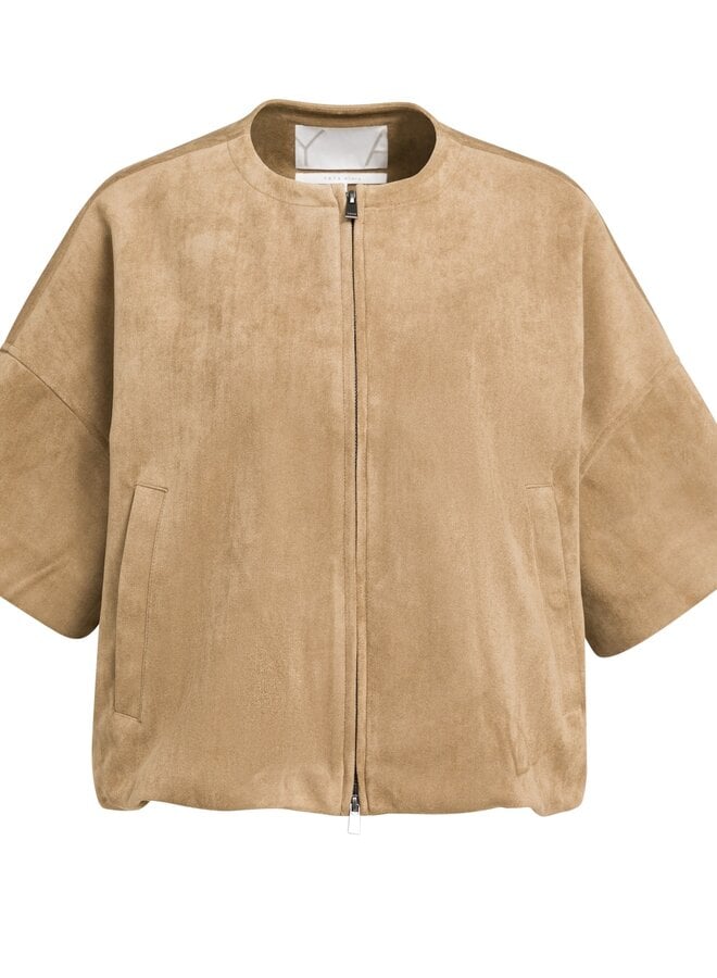 Yaya oversized suede jasje brown