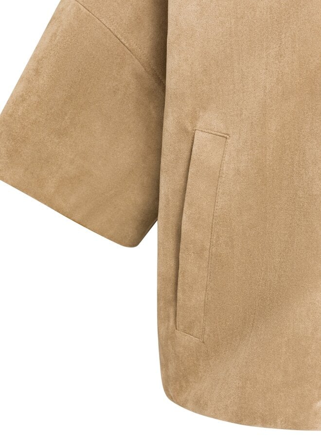 Yaya oversized suede jasje brown
