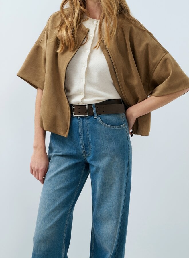 Yaya oversized suede jasje brown