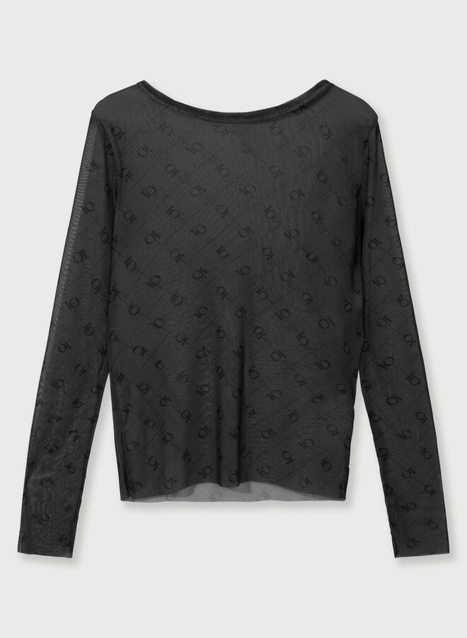 10days mesh long sleeve monogram steelblue