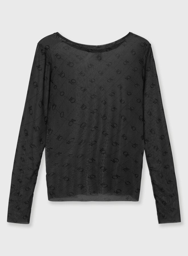 10days mesh long sleeve monogram steelblue