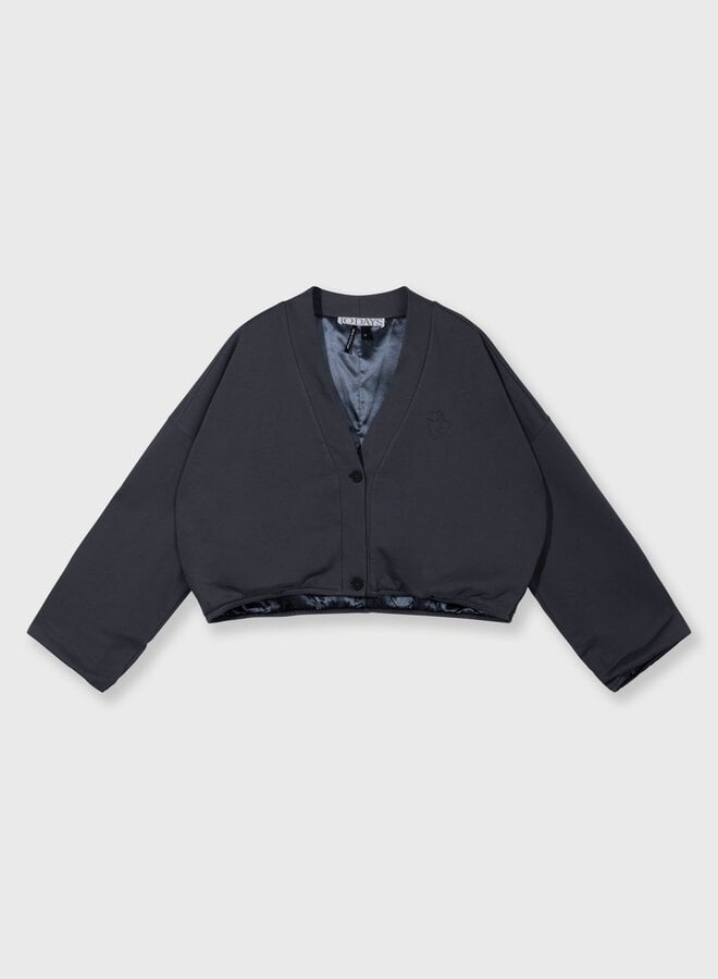10DAYS reversible cardigan fleece steel blue