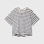10days wide tee stripes ecru/steel blue