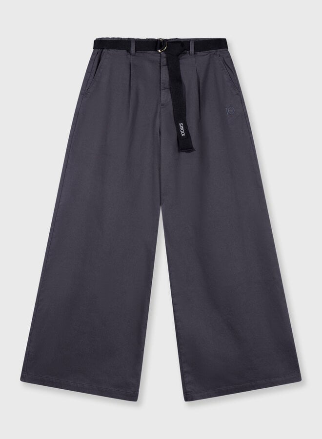 10Days wide pants jog twill steel blue