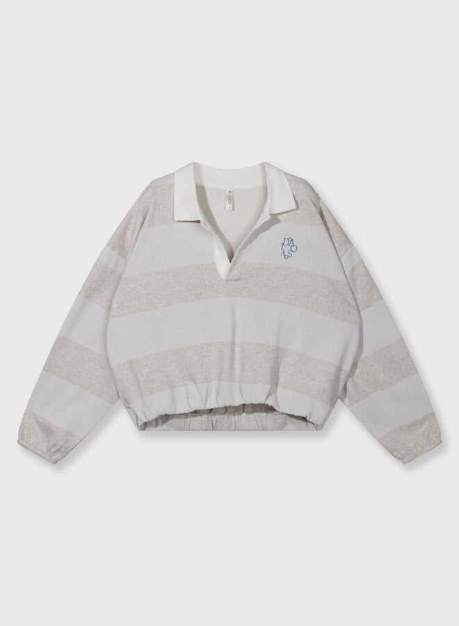 10days balloon sweater stripes soft white