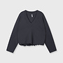 10days v-neck balloon sweater steel blue