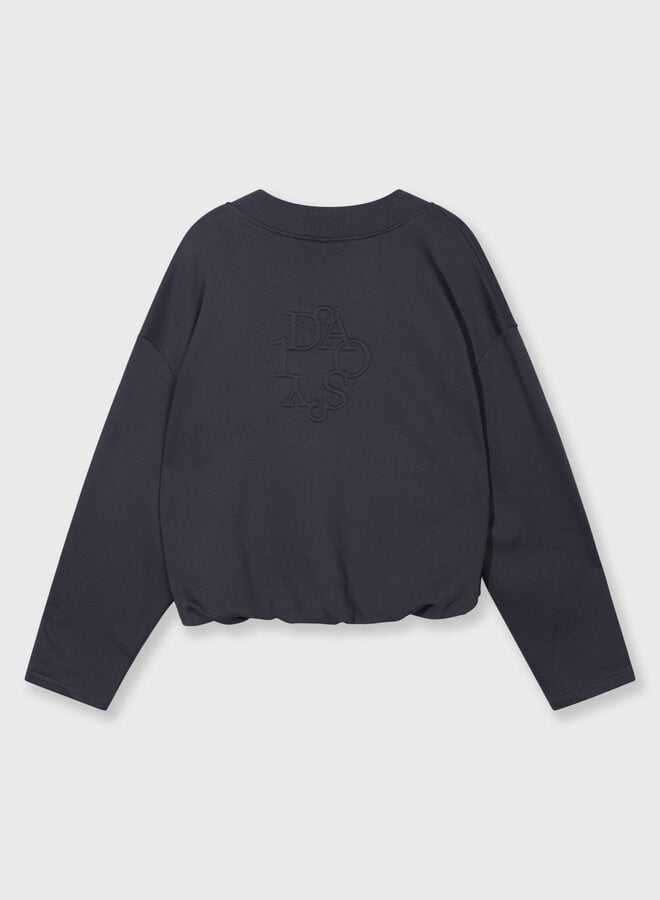 10days v-neck balloon sweater steel blue