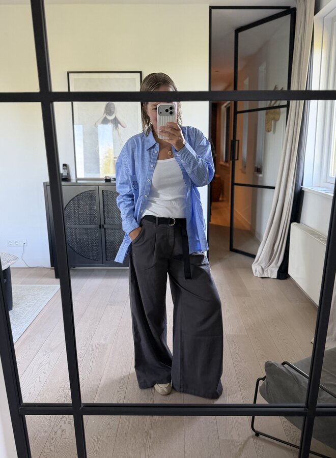 10days long sleeve shirt check ultramarine