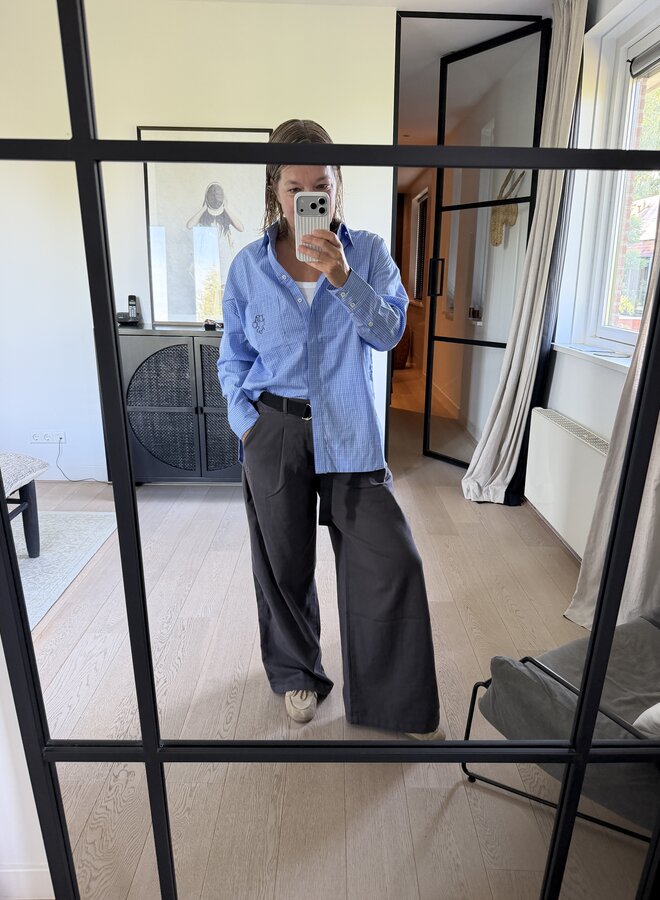 10days long sleeve shirt check ultramarine