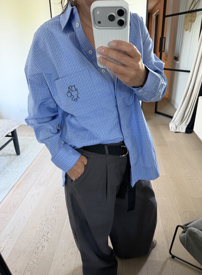 10days long sleeve shirt check ultramarine