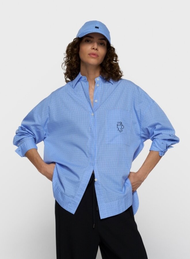 10days long sleeve shirt check ultramarine