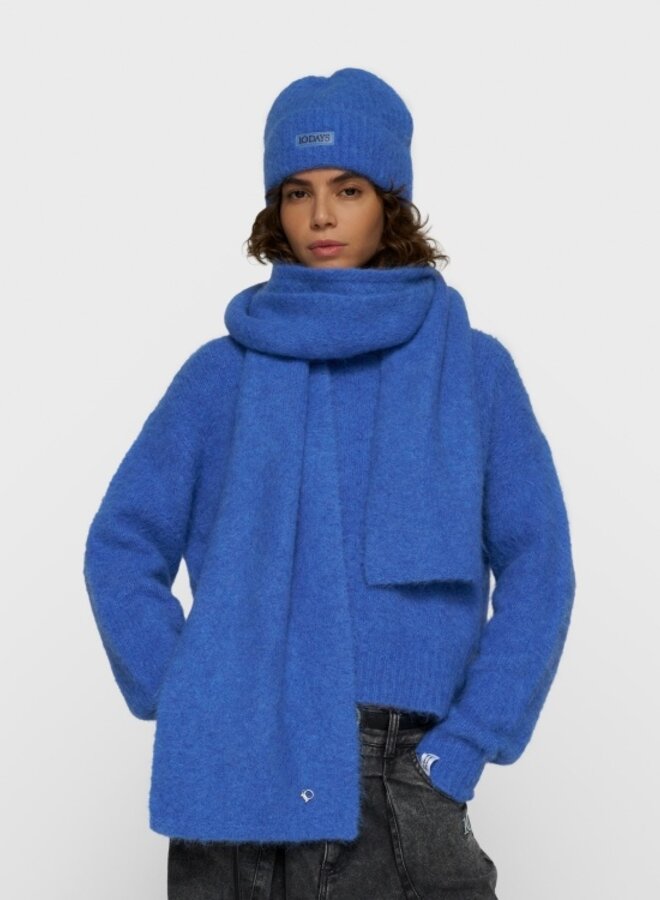 10DAYS hairy knit scarf ultramarine