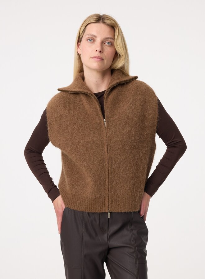Knit-ted manny cardigan mid brown