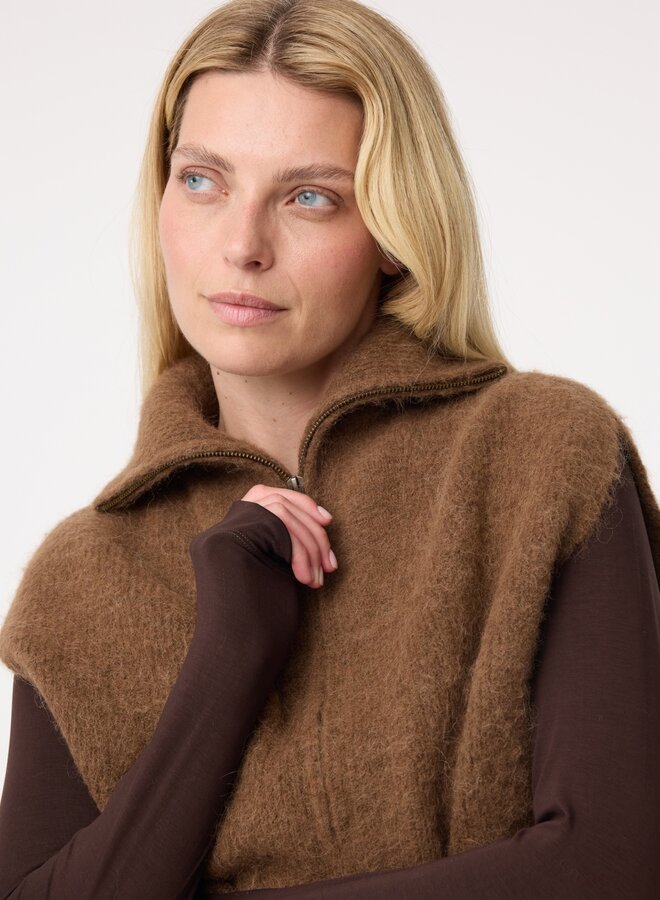 Knit-ted manny cardigan mid brown