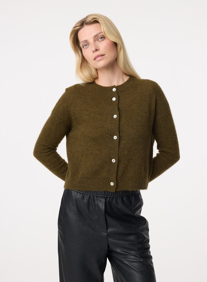 Knit-ted emile cardigan moss