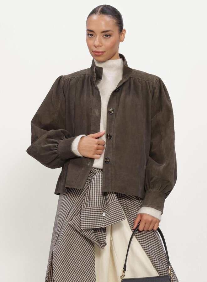 Second Female zonie suede jacket black olive