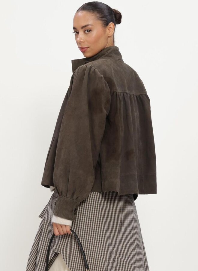 Second Female zonie suede jacket black olive
