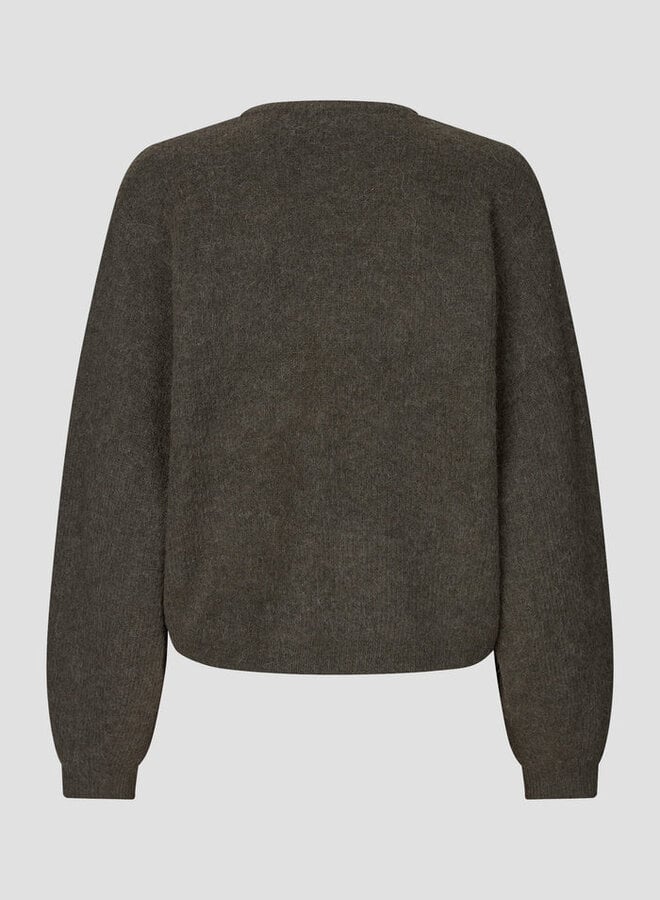 Second Female gabby wrap knit black olive