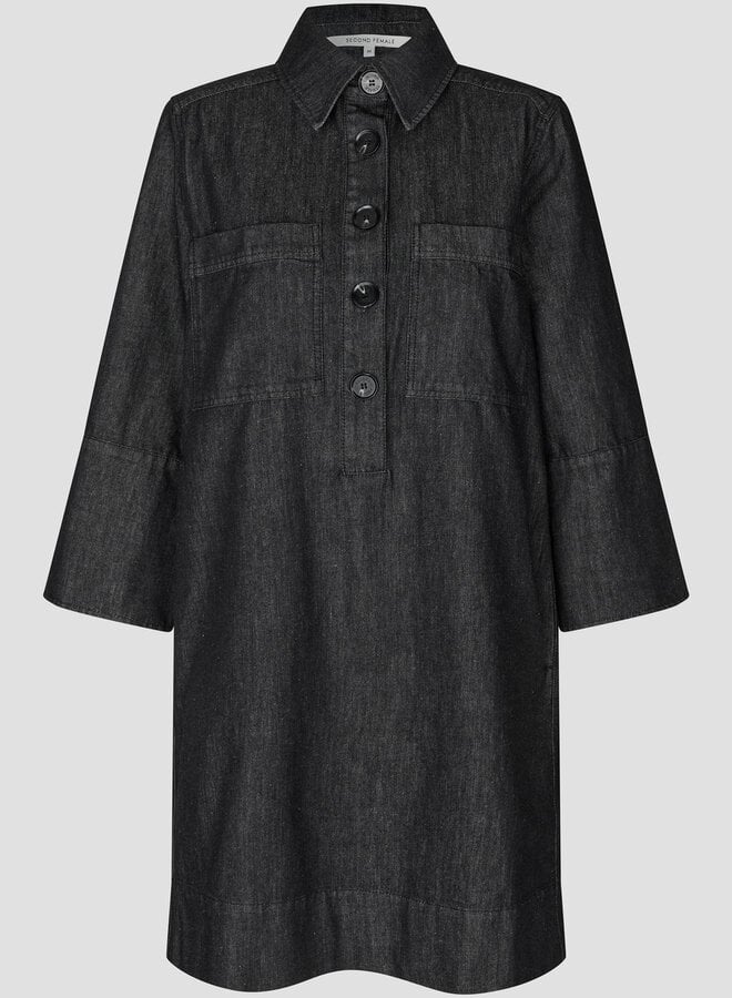 Second F. dera denim tunic dress black