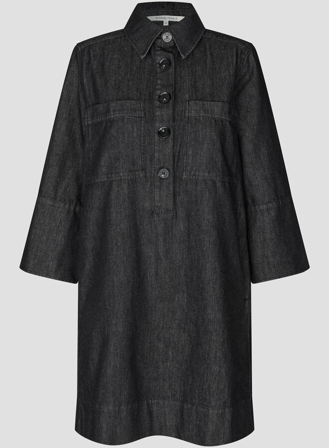 Seconf F. dera denim tunic dress black