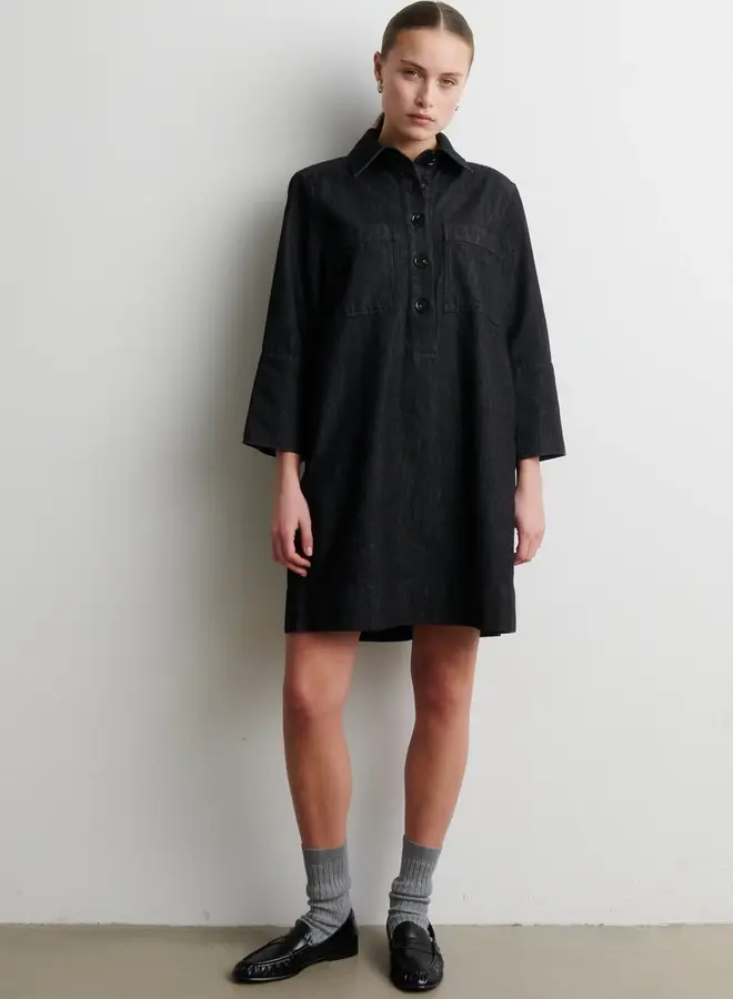 Seconf F. dera denim tunic dress black