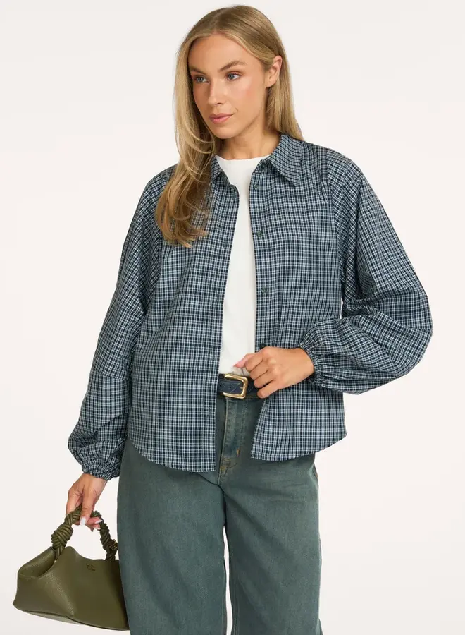 MEW ilse balloon sleeve shirt green