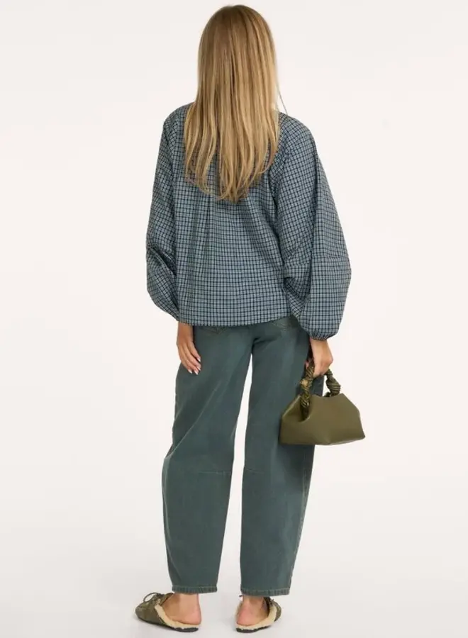 MEW ilse balloon sleeve shirt green