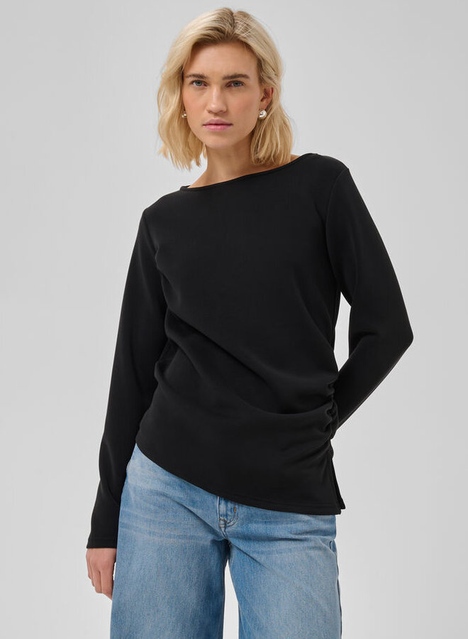 MEW helle asymmetric blouse black