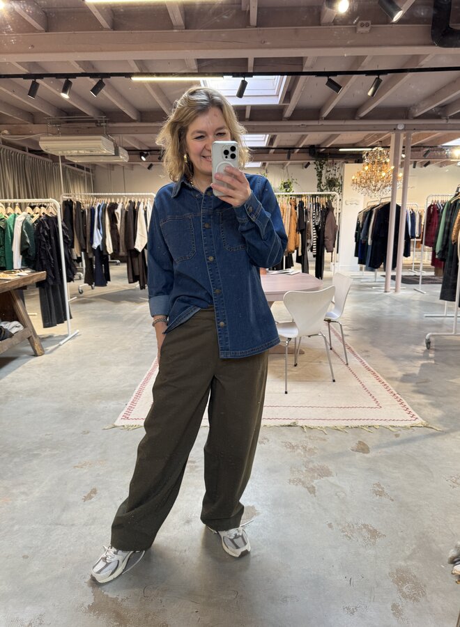 MEW ann 115 boxy shirt medium blue