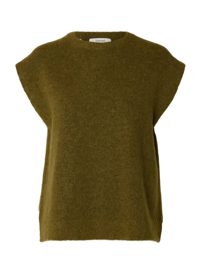 SF lulu sl knit vest fir green