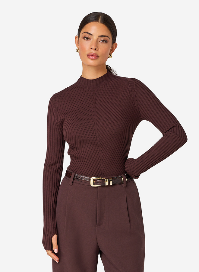 Ibana kinzy lace top dark brown