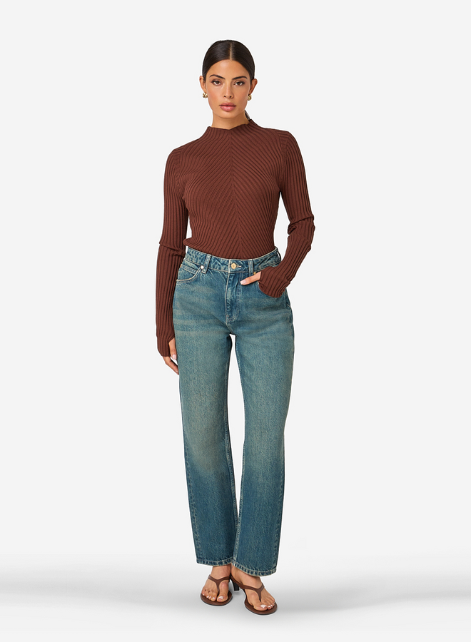 Ibana kinzy lace top chestnut brown