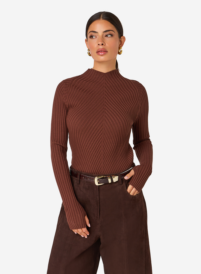 Ibana kinzy lace top chestnut brown