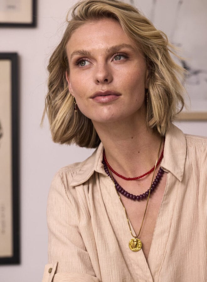 Ellen Beekmans ketting gemstone aubergine