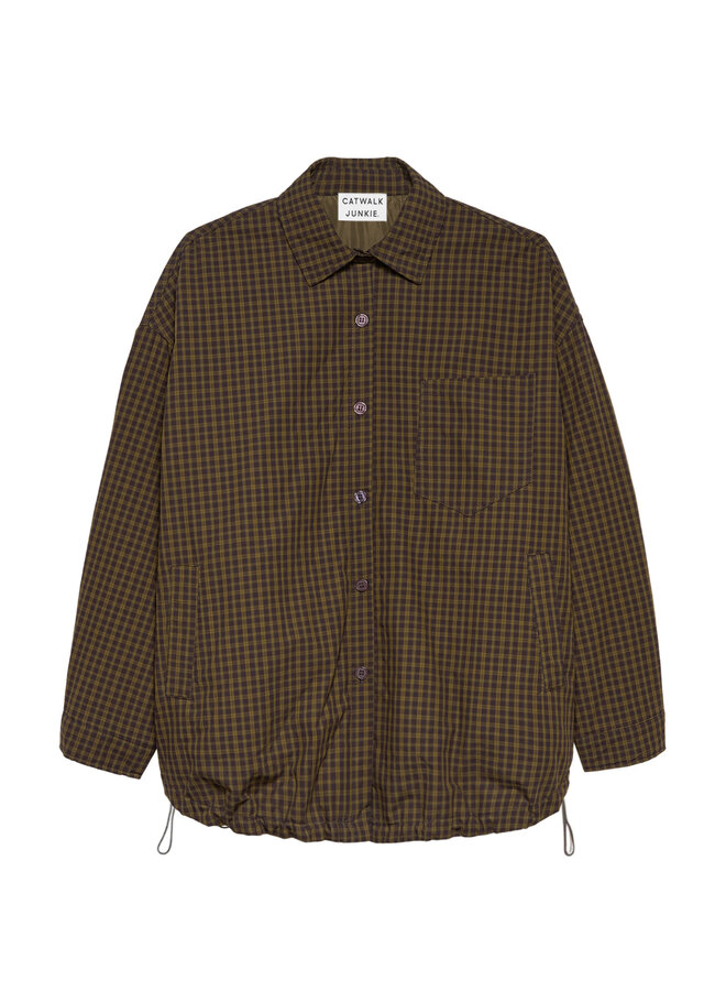 Catwalk Junkie padded check jacket mossy