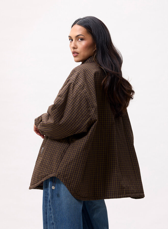 Catwalk Junkie padded check jacket mossy