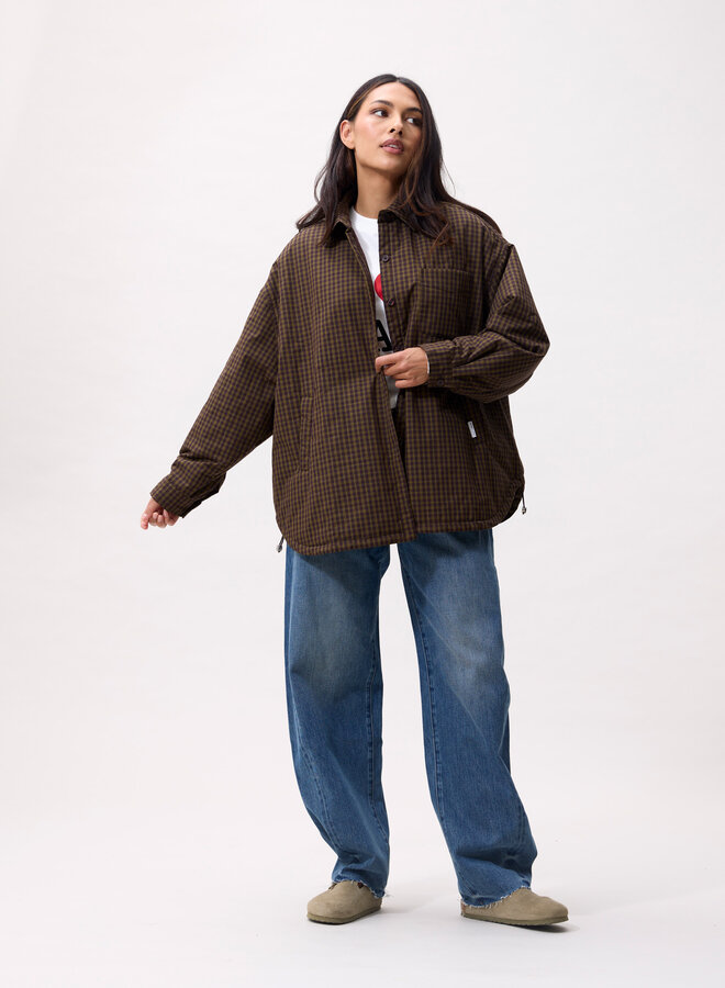 Catwalk Junkie padded check jacket mossy