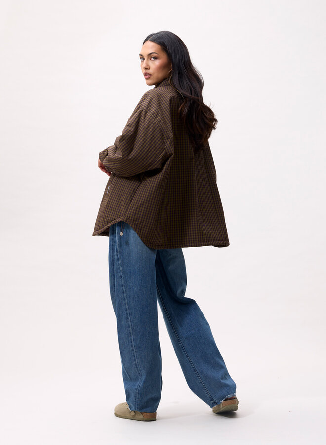 Catwalk Junkie padded check jacket mossy